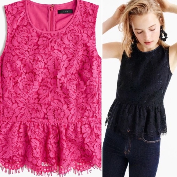 j crew lace peplum top